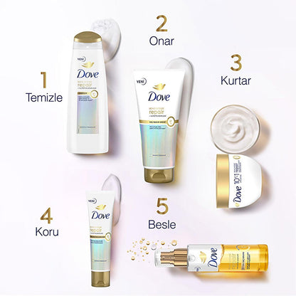 Dove Hair Repair Serum dual-phase formula with peptide complex in iridescent packaging on Tampa Home & Garden Store