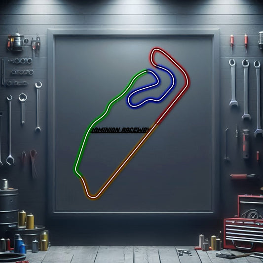 Circuit de course Dominion Raceway en métal néon - MTN0127