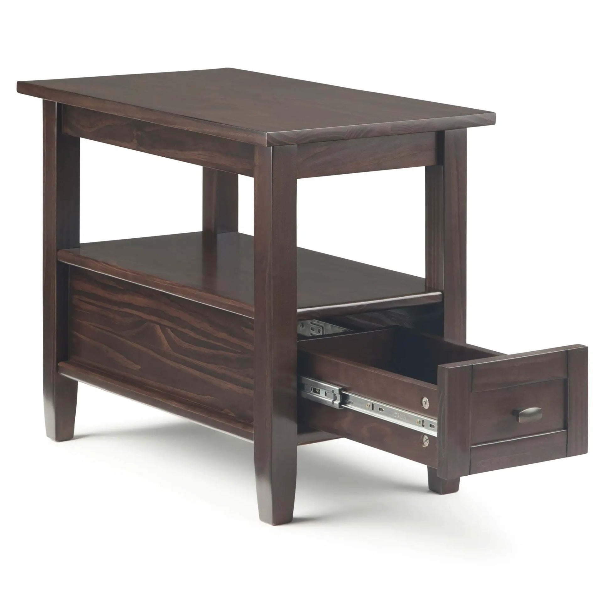 Warm Shaker handcrafted coffee table in dark wood finish with two shelves on Tampa Home & Garden Store