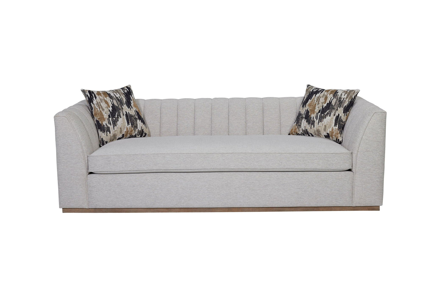 Off White Channel Sofa With Dacron Cushions
