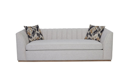 Off White Channel Sofa With Dacron Cushions