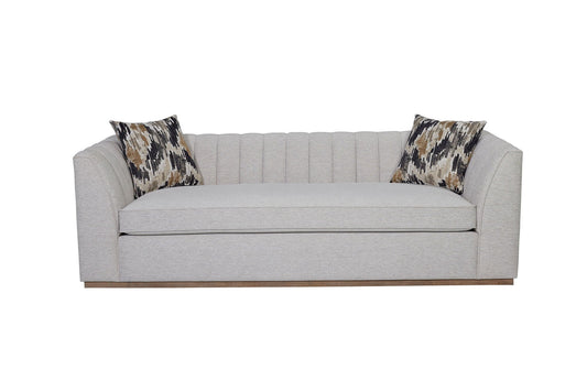 Channel Sofa off-white stationary sofa with tufted back and two pillows HouseOfZazla on Tampa Home & Garden Store