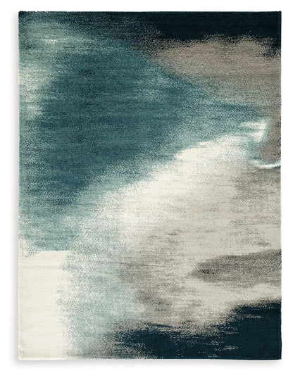 Brentward Blue Gray Ivory 8x10 Area Rug Style