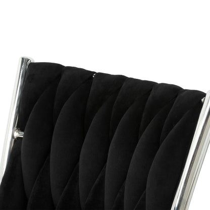 Modern dining chair set with black tufted upholstery and chrome frame on Tampa Home & Garden Store