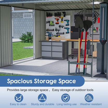 A Large Outdoor Metal Shed For Home And Garden