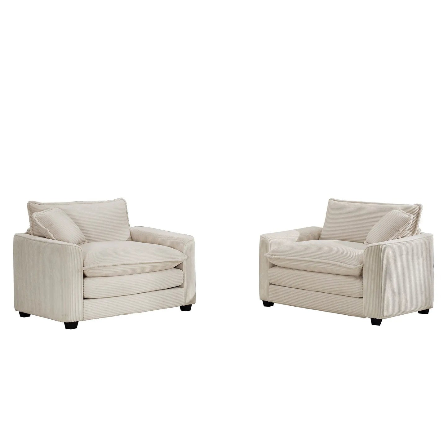 Modern Classic Fabric Arm Chair beige deep seat with Pillow pair by Unique Piece Furniture on Tampa Home & Garden Store