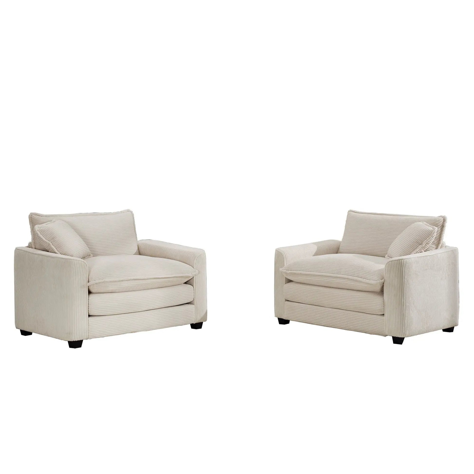 Modern Classic Fabric Arm Chair beige deep seat with Pillow pair by Unique Piece Furniture on Tampa Home & Garden Store