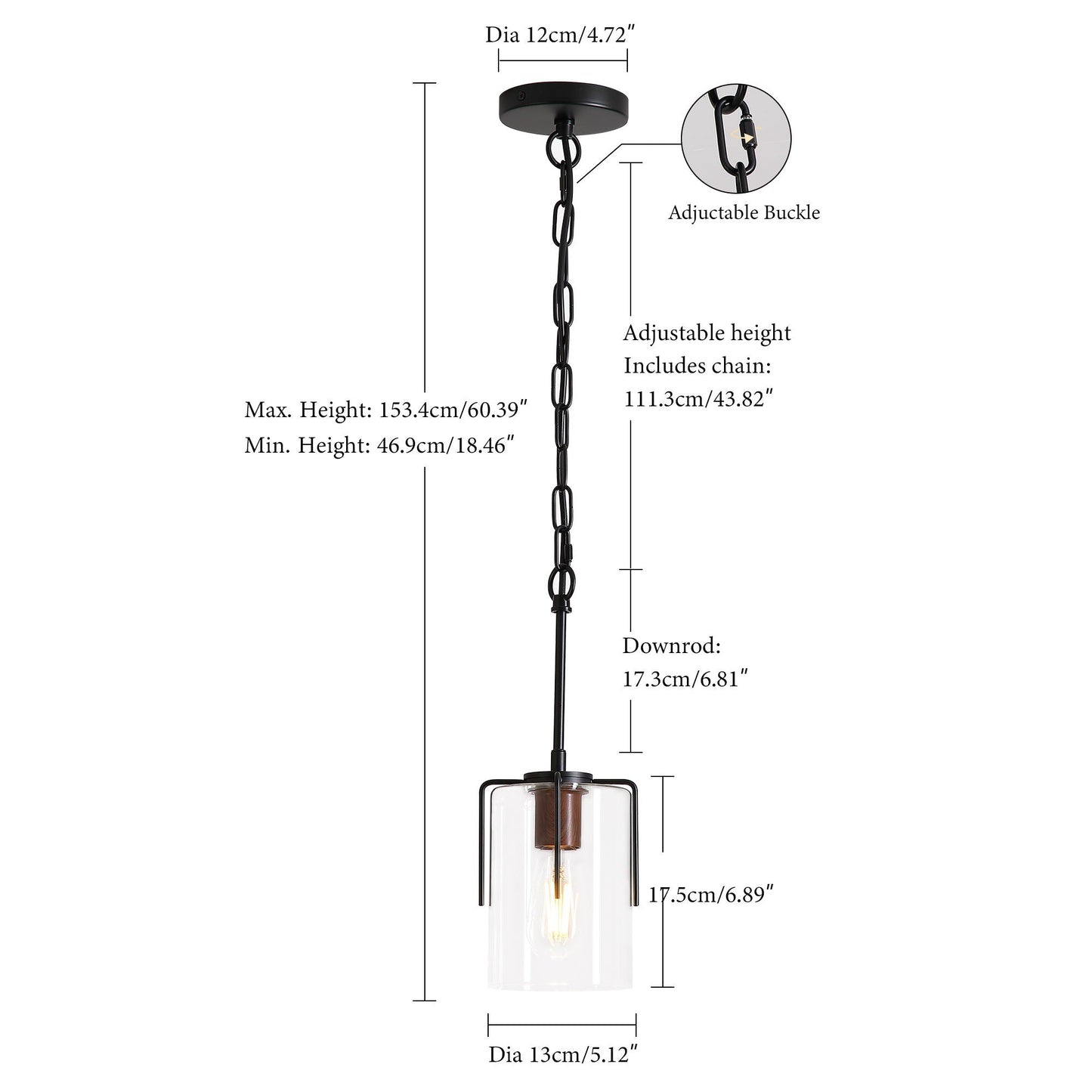Adjustable Pendant Lighting with Wood Grain