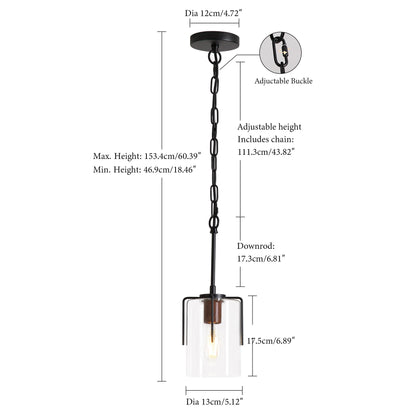 Adjustable Pendant Lighting with Wood Grain