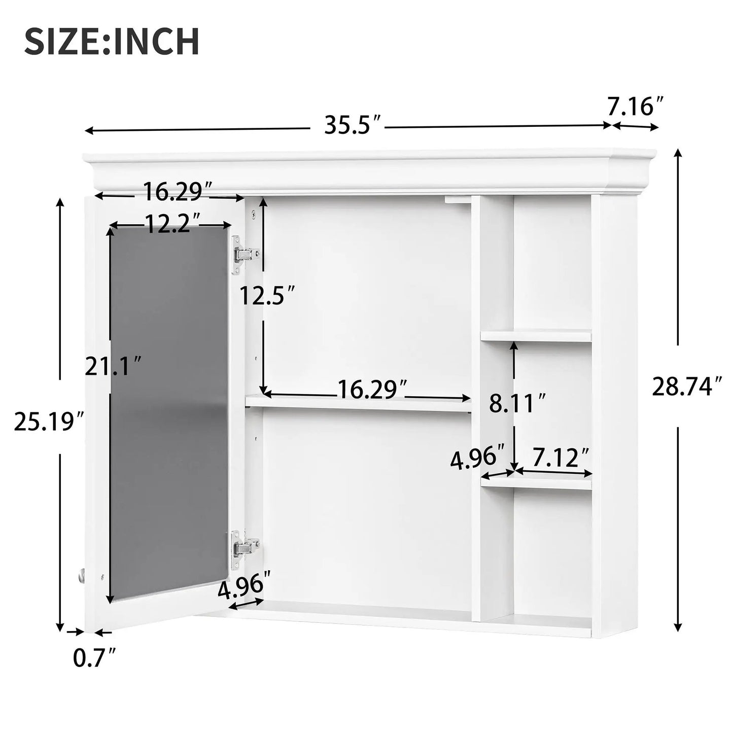 Wall Mounted Bathroom Storage Cabinet With Mirror
