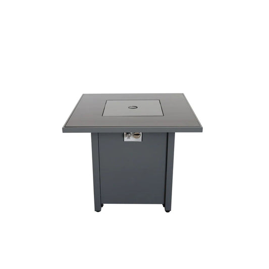 Outdoor Gray Steel Fire Pit Table With A Lid