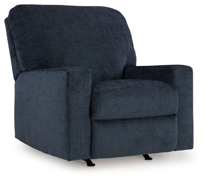 Aviemore Rocker Recliner in navy blue corduroy fabric by Unique Piece Furniture on Tampa Home & Garden Store