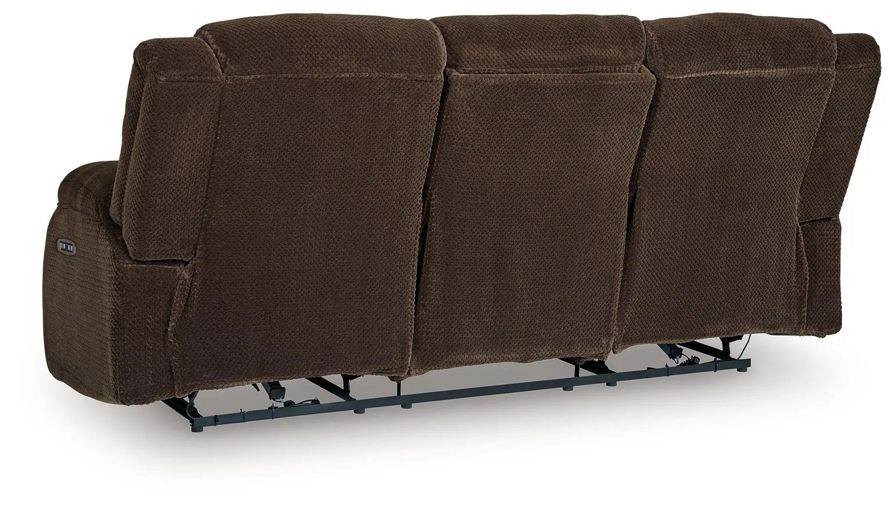 Free Wake reclining power sofa chocolate brown with drop-down table 3-seat on Tampa Home & Garden Store