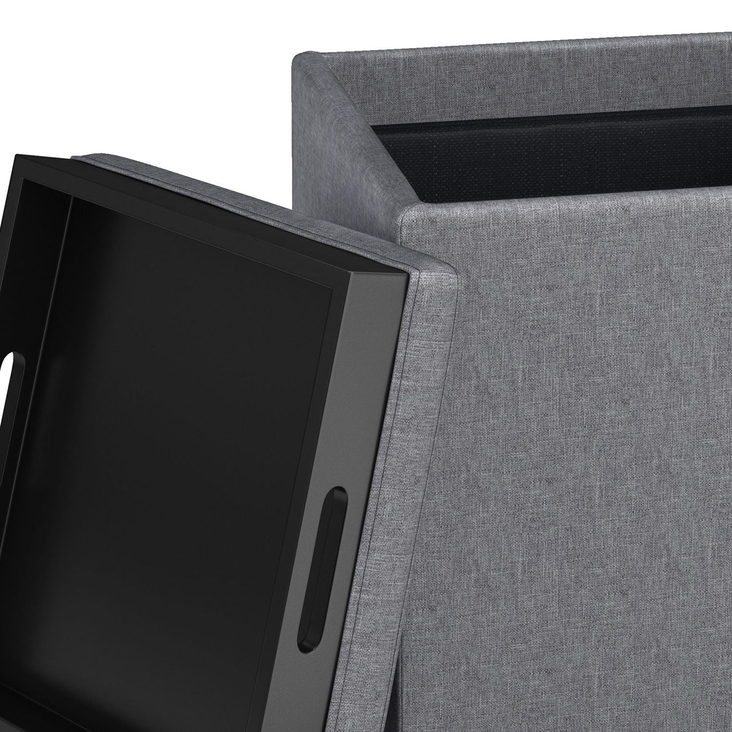 Rockwood Upholstered Cube Ottoman with Tray