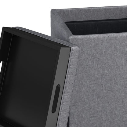 Rockwood Upholstered Cube Ottoman with Tray
