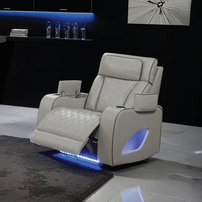 Fortuner power reclining chair in white leather with cup holders by Unique Piece Furniture on Tampa Home & Garden Store