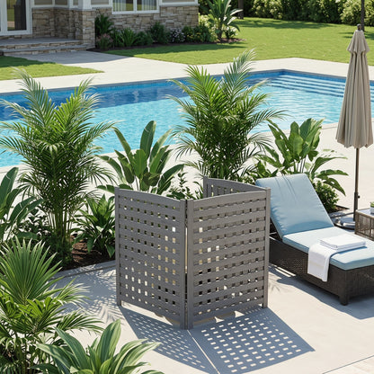 Three Wooden Fences and Outdoor AC Privacy