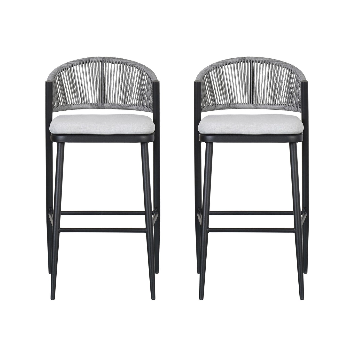 Outdoor Bar Stools With Scallop Cushion And Frame
