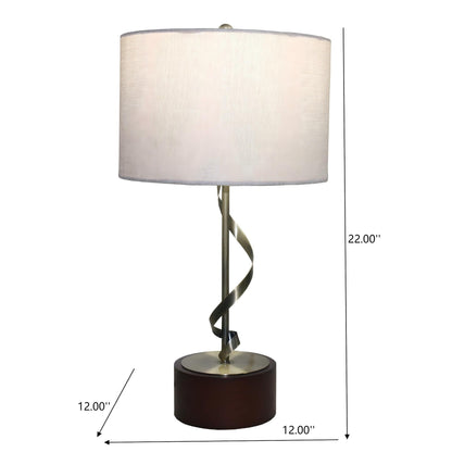 Nightstand desk lamp with twisted metal base and white fabric shade by HouseOfZazla on Tampa Home & Garden Store