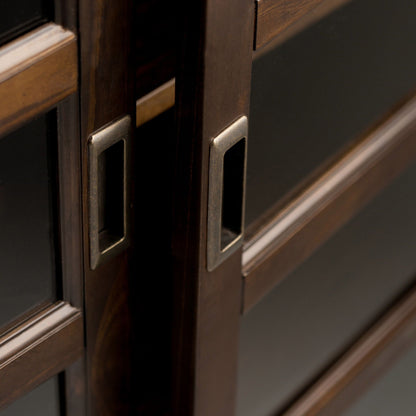 Burlington medium storage cabinet mahogany brown by HouseOfZazla with dark wood finish on Tampa Home & Garden Store
