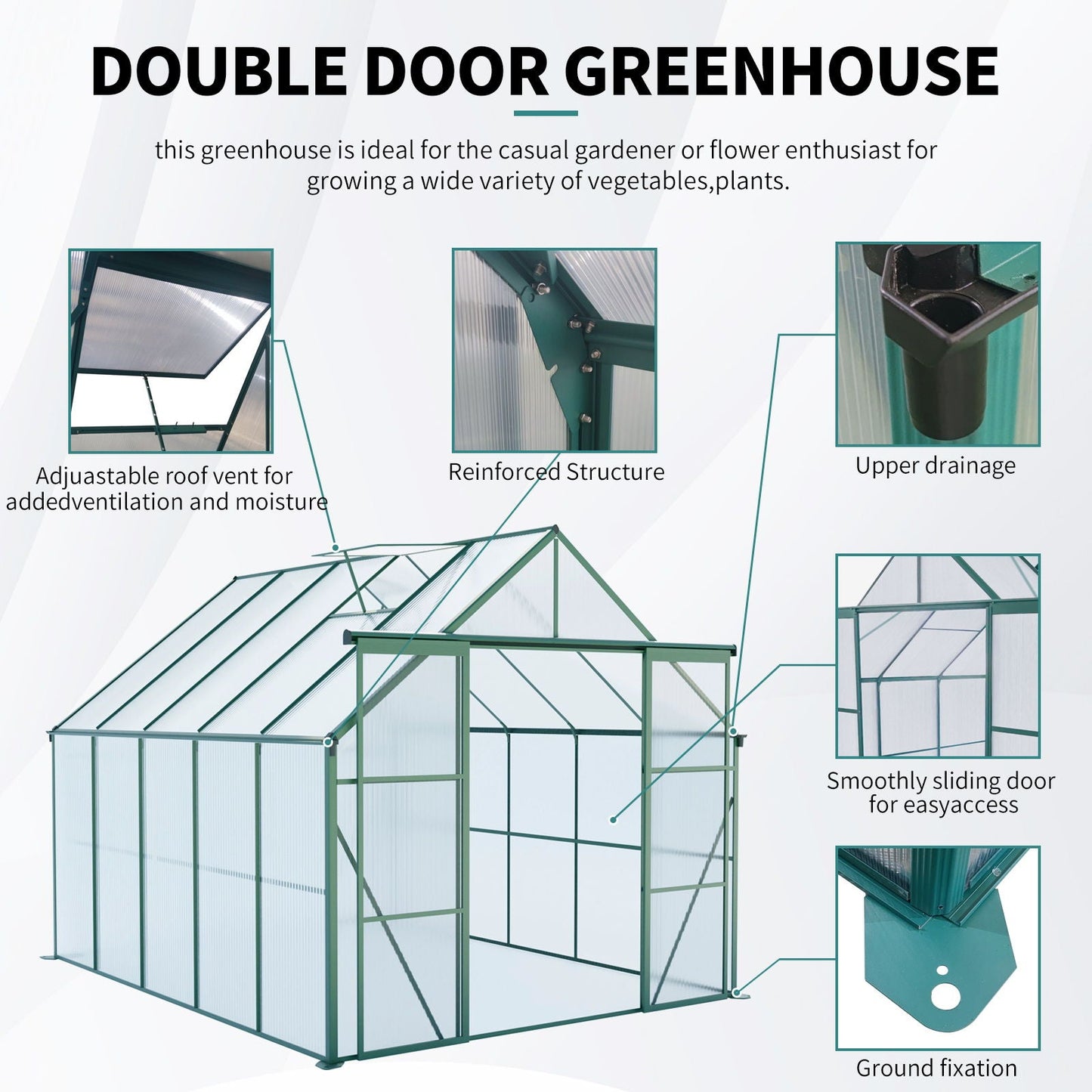 Heavy Duty Double Door Polycarb House and Pegs