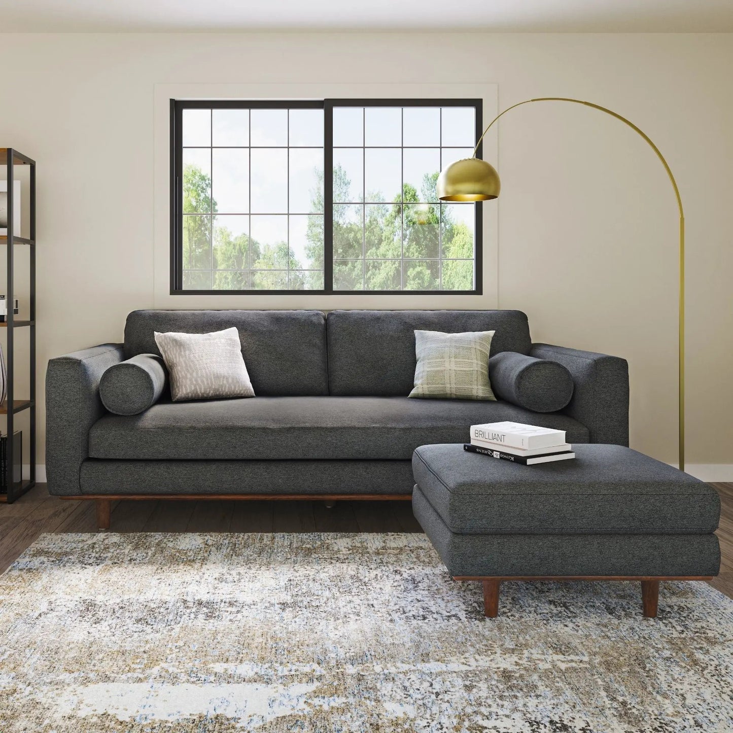 Morrison Sofa and Ottoman Set in Leather