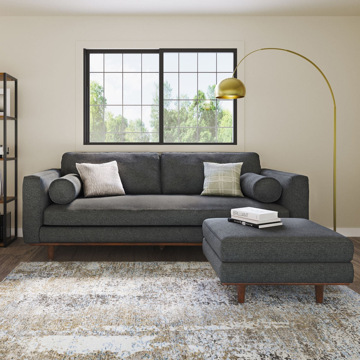 Morrison Brazilian Leather Sofa and Ottoman Set