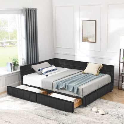 Mid-Century Upholstered Bed Frame and Backrest