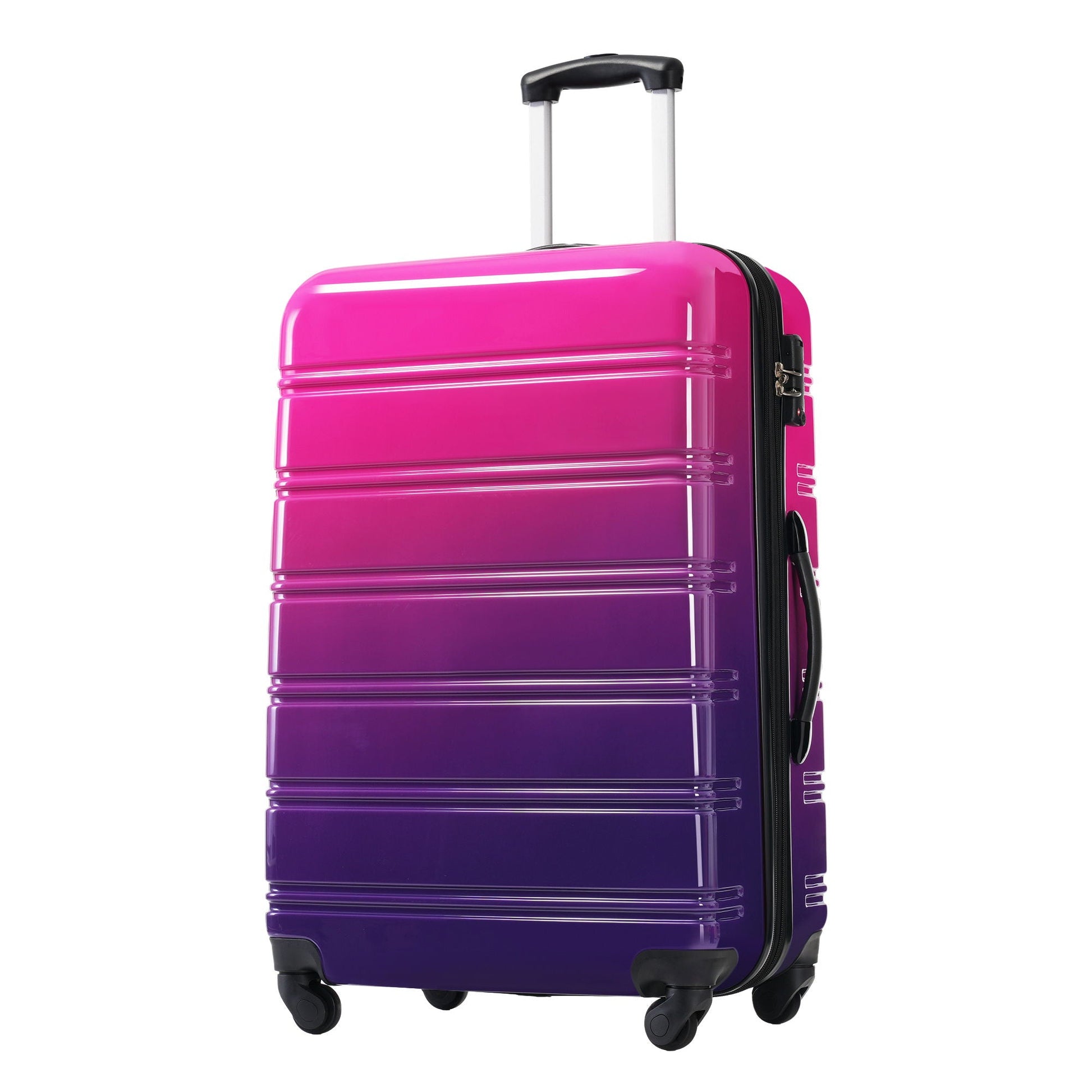 Hardshell luggage HouseOfZazla gradient pink to purple with spinner wheels and TSA lock on Tampa Home & Garden Store