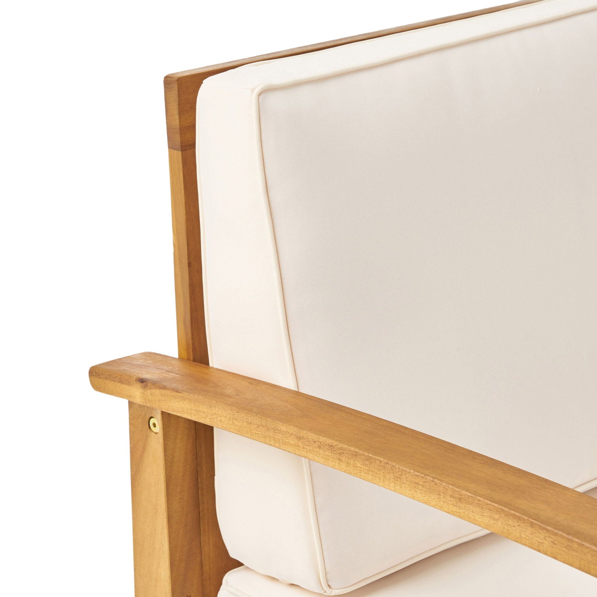 Perla Contemporary Club Chair white water resistant cushion with wooden frame HouseOfZazla outdoor chair on Tampa Home & Garden Store