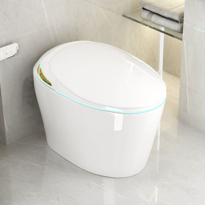 Smart toilet with ceramic bidet, white finish, HouseOfZazla, modern bathroom fixture on Tampa Home & Garden Store