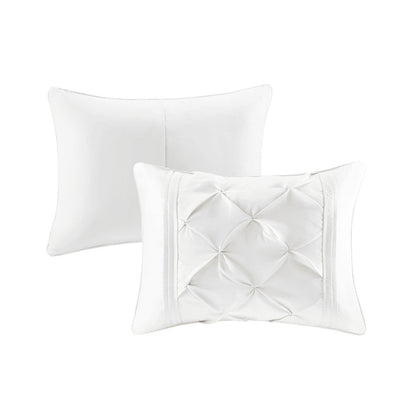 7 Piece Tufted Comforter Set White decorative pillow duo with diamond-tufted front on Tampa Home & Garden Store