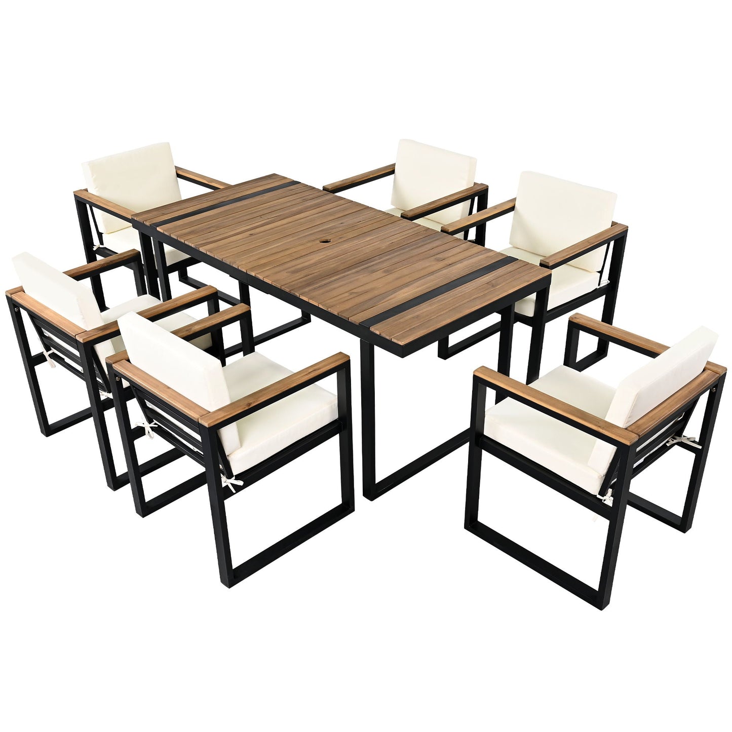 Seven Piece Outdoor Dining Table and Chair Set