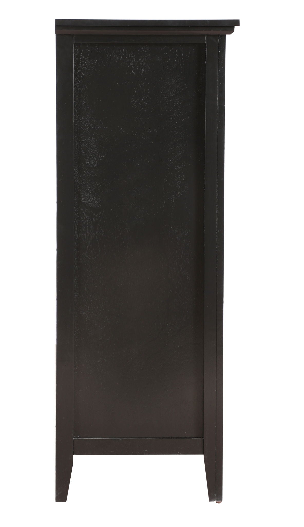 Accent chest HouseOfZazla in black wood veneer with nickel hardware on Tampa Home & Garden Store