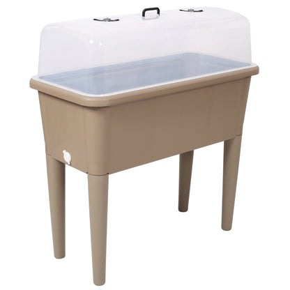 2PCS Raised Garden Bed with Ventilated Transparent Lid brown planter with clear lid and 2 vents on Tampa Home & Garden Store