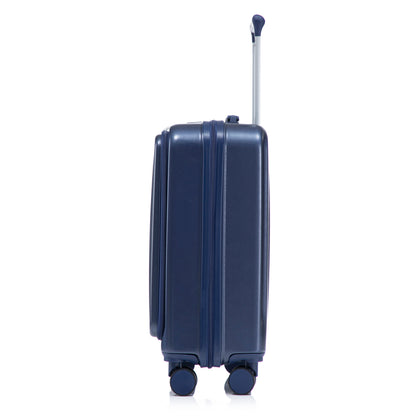 Luggage set navy blue ABS spinner with extendable handle and four wheels on Tampa Home & Garden Store