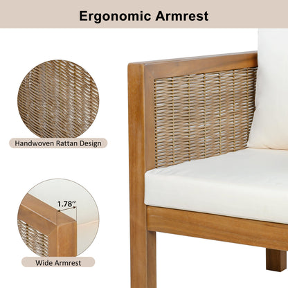 Patio Sofa Set for Outdoor Woven Rattan Seating