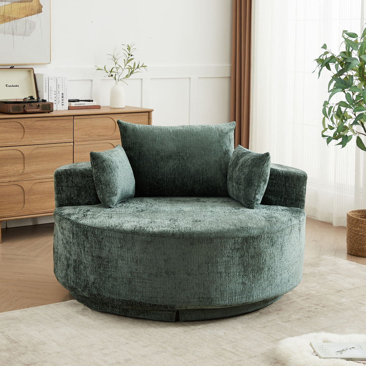 Modern Single Sofa and Swivel Sleeper Chair