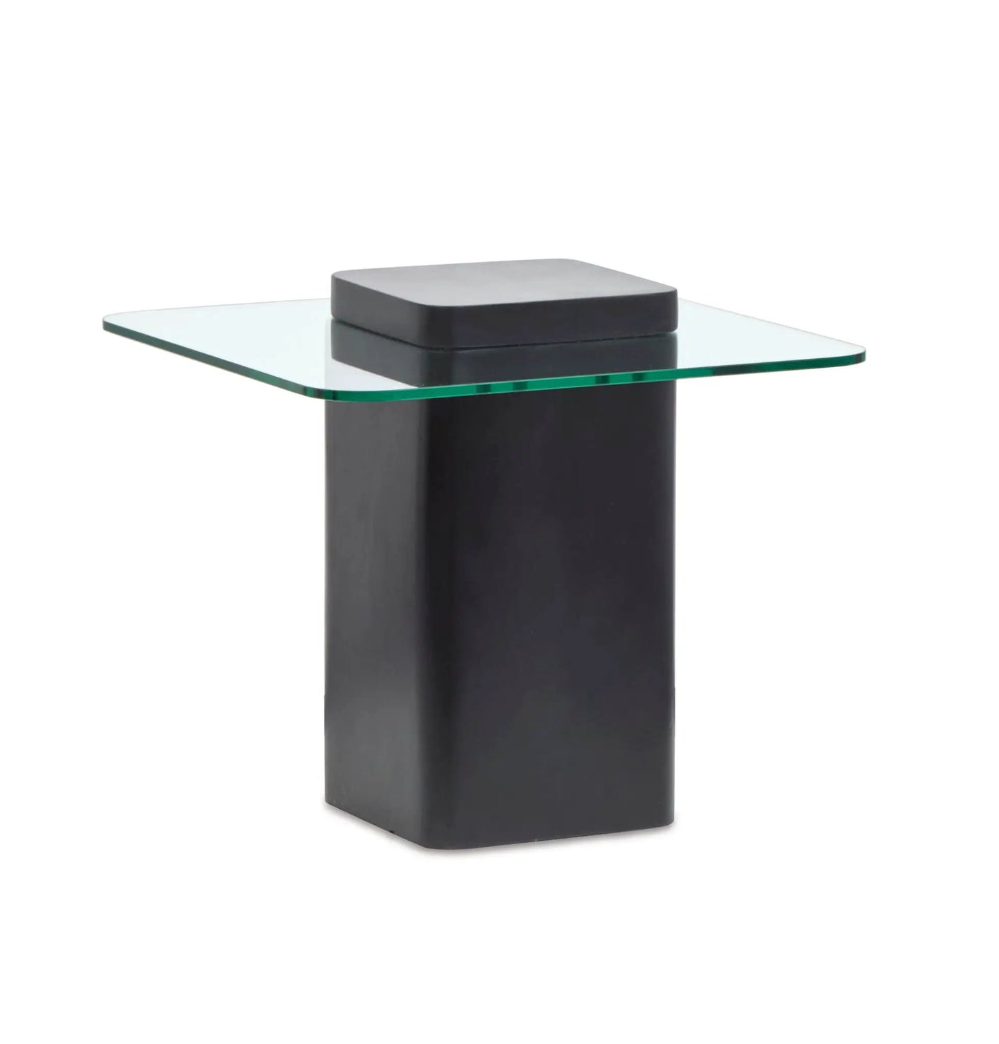 Donora square end table with glass top and black base by Unique Piece Furniture on Tampa Home & Garden Store