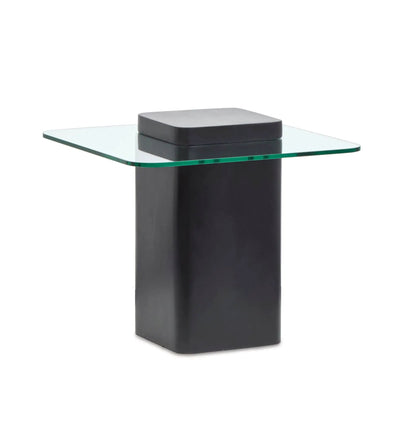Donora square end table with glass top and black base by Unique Piece Furniture on Tampa Home & Garden Store