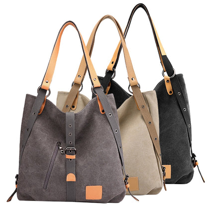 Ladies canvas tote bag 4-pack by GemGear with adjustable tan straps; versatile tote/shoulder bag on Tampa Home & Garden Store