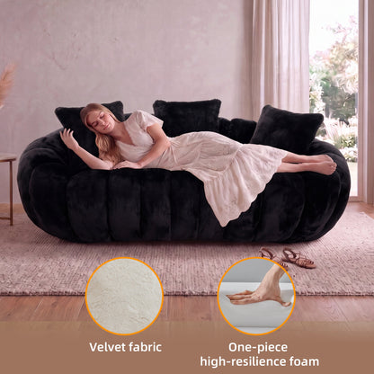 Ultra Soft And Floral Faux Fur Two Seater Sofa
