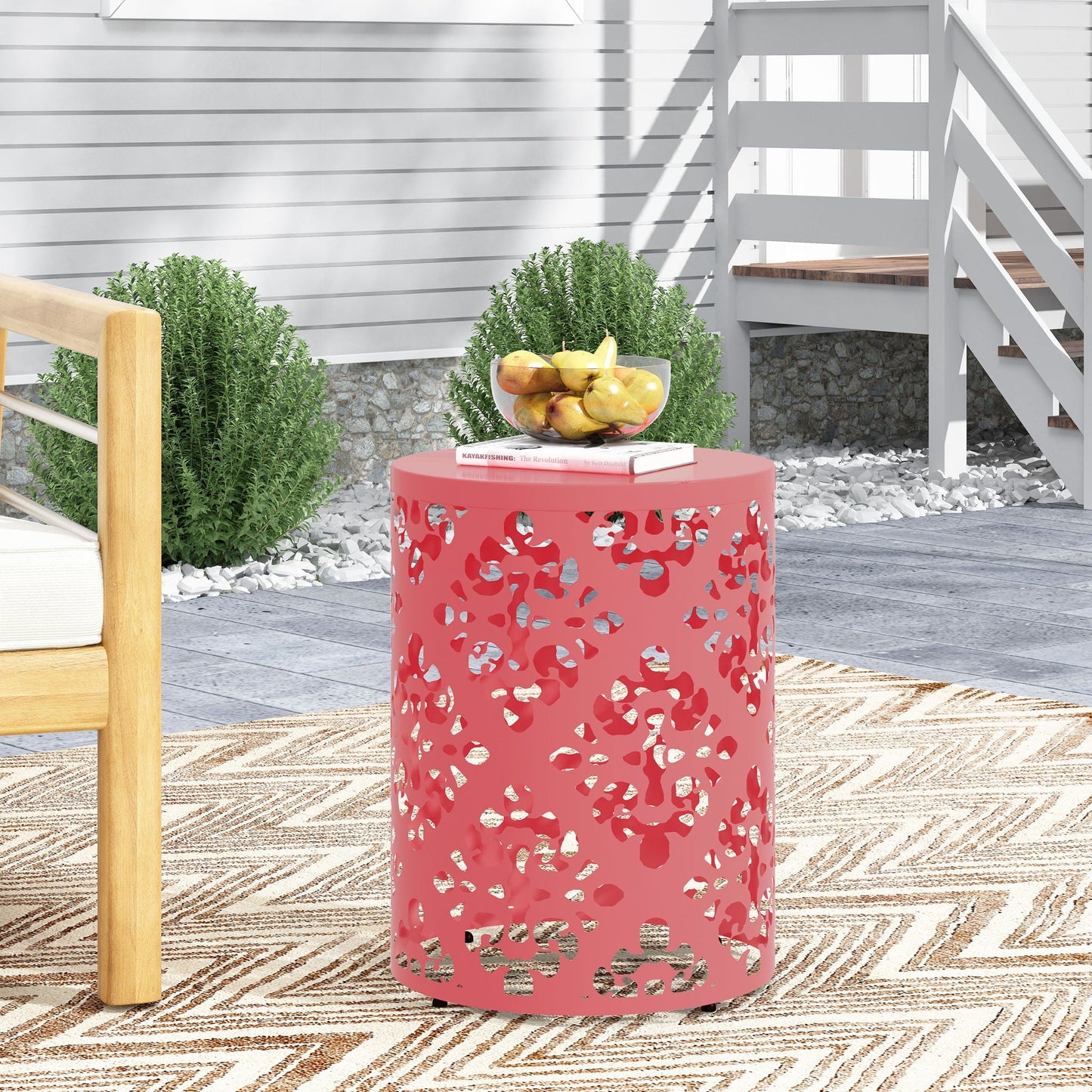Modern Metal Outdoor End Table For The Patio