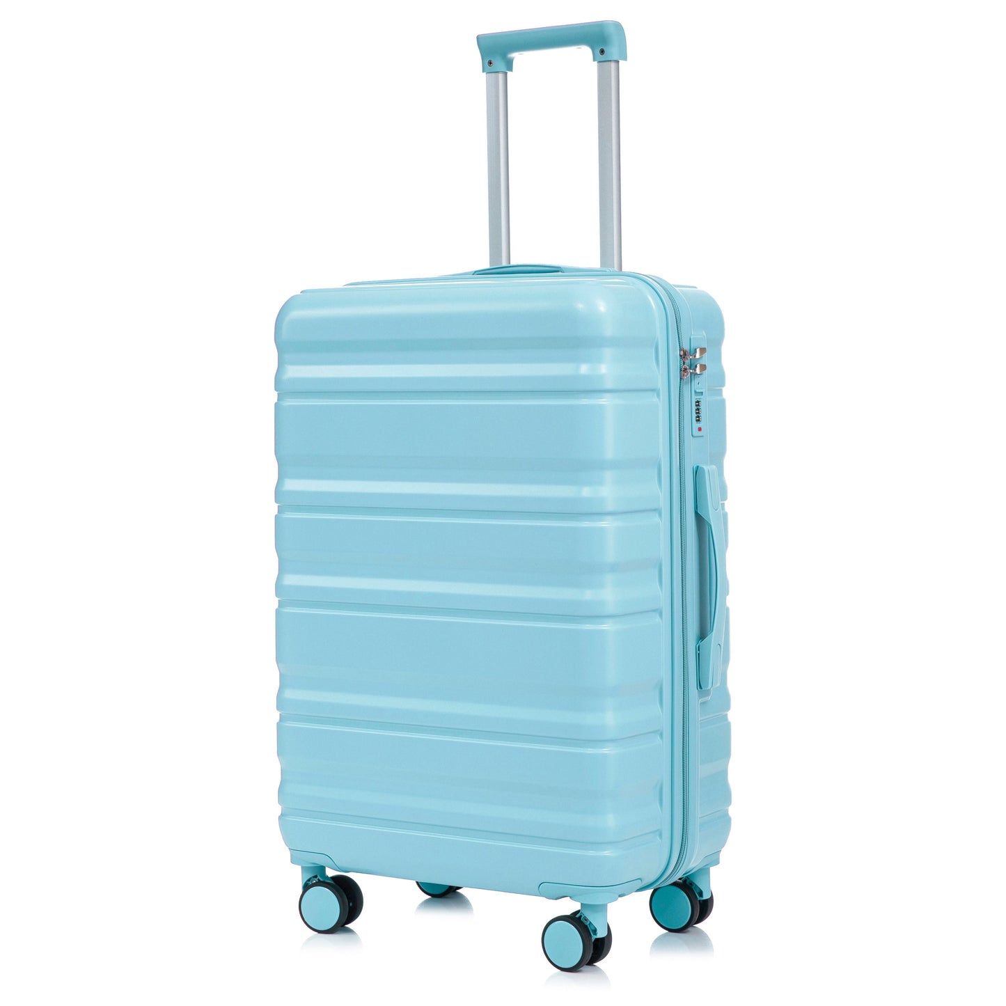 HIFINE Tourist 3-Piece ABS luggage set blue with extended handle and four wheels on Tampa Home & Garden Store
