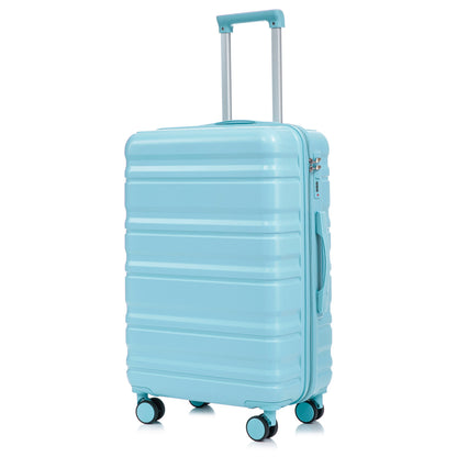 HIFINE Tourist 3-Piece ABS luggage set blue with extended handle and four wheels on Tampa Home & Garden Store