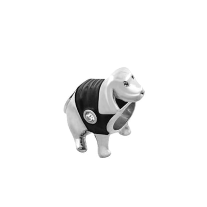 Gabriella Beads Dog charm black vest with rhinestone by Lauren G Adams, Charms & Pendants on Tampa Home & Garden Store