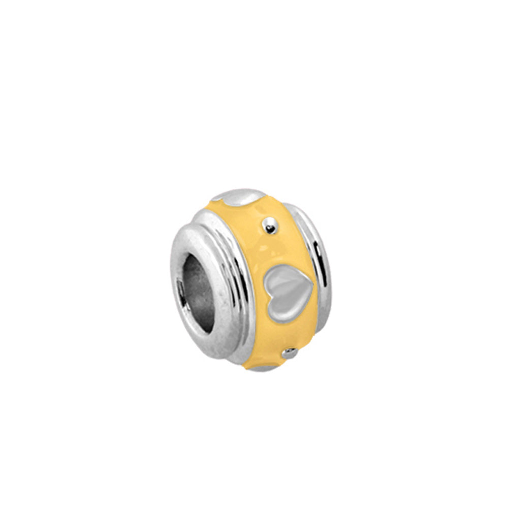 Gabriella Beads Heart charm yellow enamel with heart cutout, Lauren G Adams on Tampa Home & Garden Store