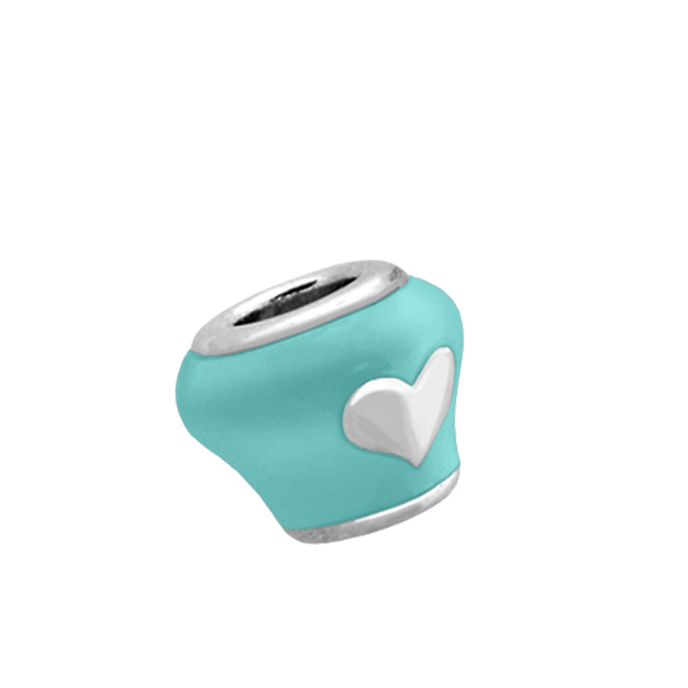 Gabriella Beads Heart turquoise charm with silver heart detail by Lauren G Adams on Tampa Home & Garden Store
