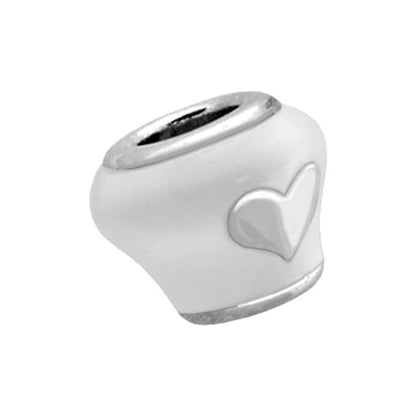 Gabriella Beads Heart charm by Lauren G Adams; white ceramic with embossed heart on Tampa Home & Garden Store