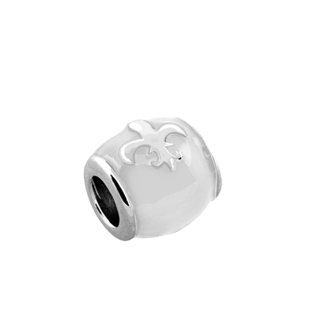Gabriella Beads Fleur De Lis charm bead, silver tone metal, Lauren G Adams on Tampa Home & Garden Store